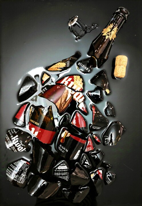 The original gift with glass bottle 绘画, 18.1x12.6 in