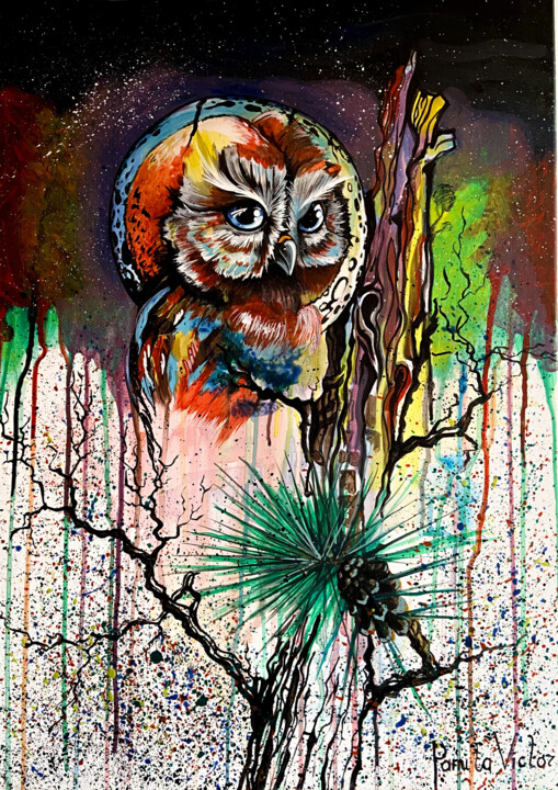 Owl 绘画, 27.6x19.7 in