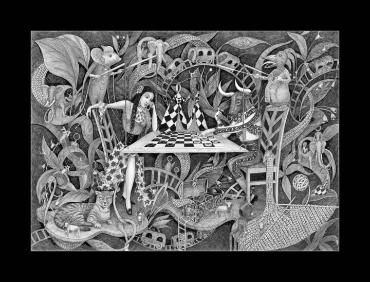 Taureau 绘画, 19.7x27.6 in