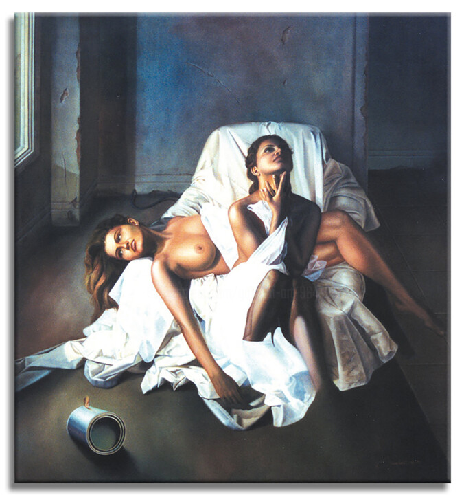 Here or There - Original Painting on Canvas Peinture, 48x48 in