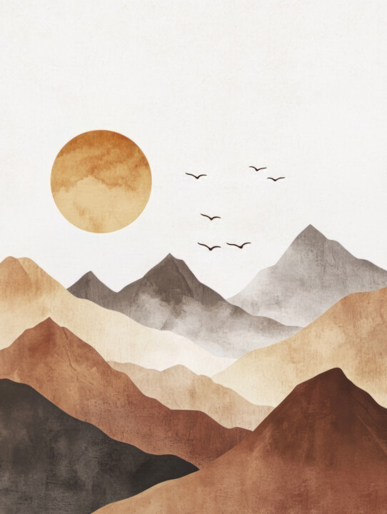 Watercolour Landscape Dijital Sanat