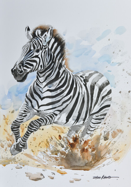 Zebra 2 绘画, 15.8x11.8 in