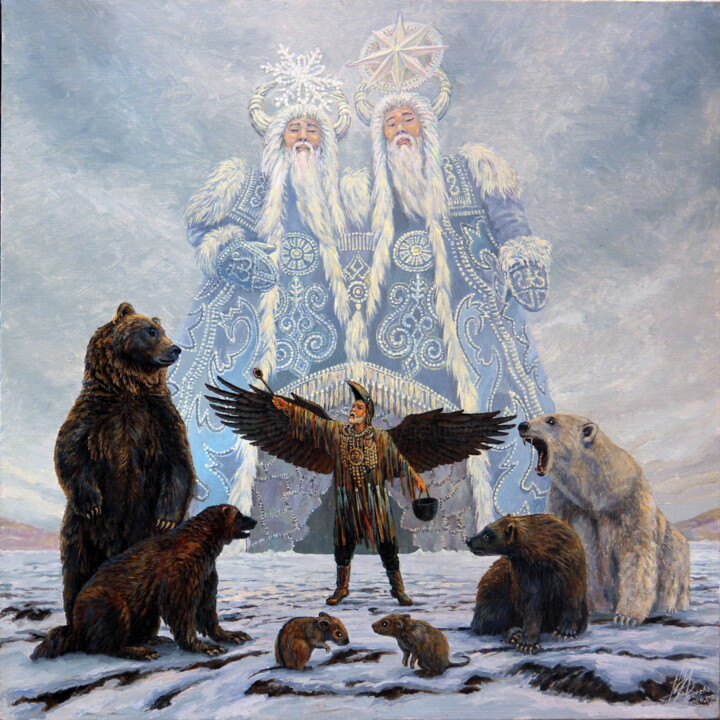 Frost and Wind (Koryak fairy tale) Ζωγραφική, 17,7x17,7 in
