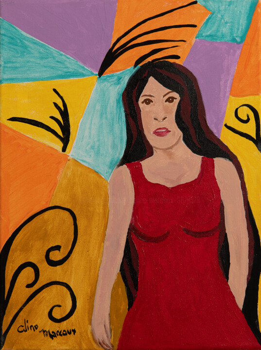 La dame en rouge (Queer) 绘画, 20x16 in