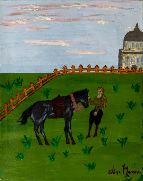 La Cavalière Painting, 20x16 in