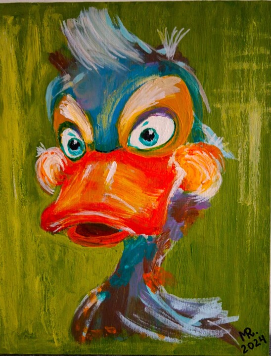 绘画 标题为“Donald Duck.” 由Marie Ruda, 原创艺术品, 丙烯