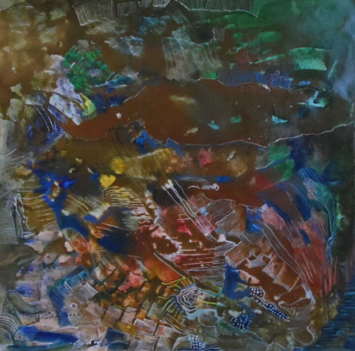 le chasseur de papillon 绘画, 25.6x25.6 in