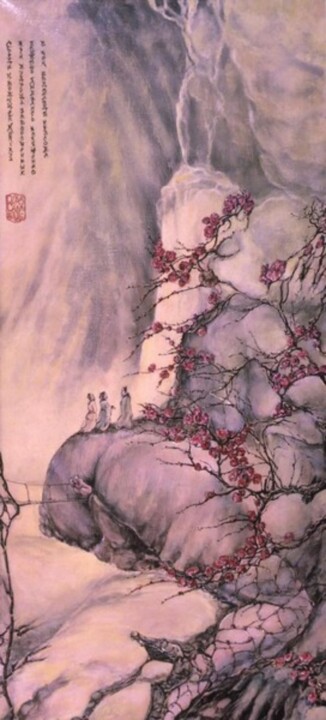 绘画 标题为“Водопад(Waterfall)” 由Vsevolod Salishev (MR Illustrator of sensual Love), 原创艺术品, 油