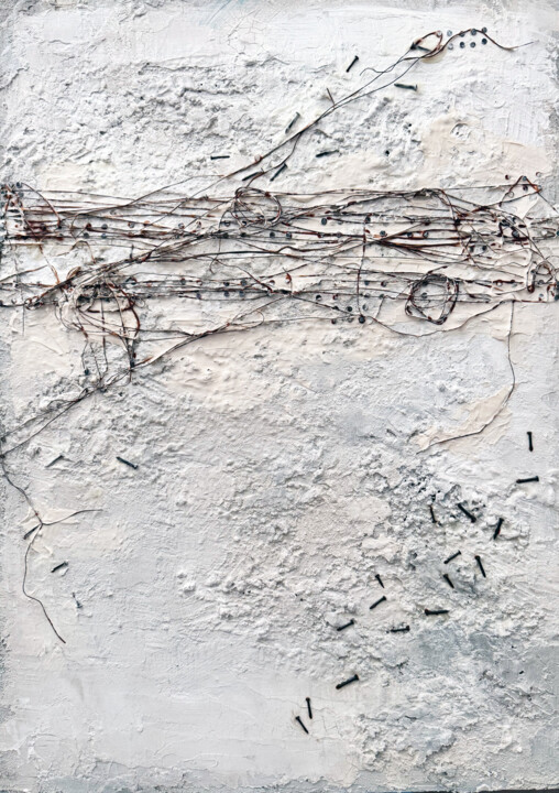 绘画 标题为“Noise of lines in t…” 由Victoria Romanenko, 原创艺术品, 丙烯 安装在木板上
