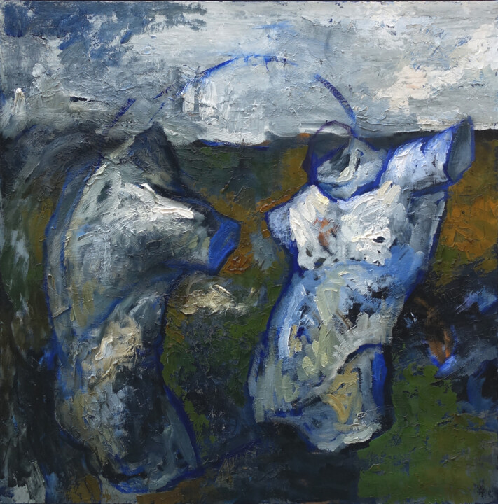 Des Combattants 绘画, 39.4x39.4 in