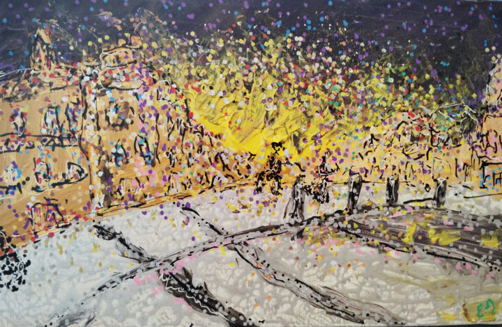 Peinture intitulée "Croisement" par Gabassi Elise, Œuvre d'art originale, Acrylique