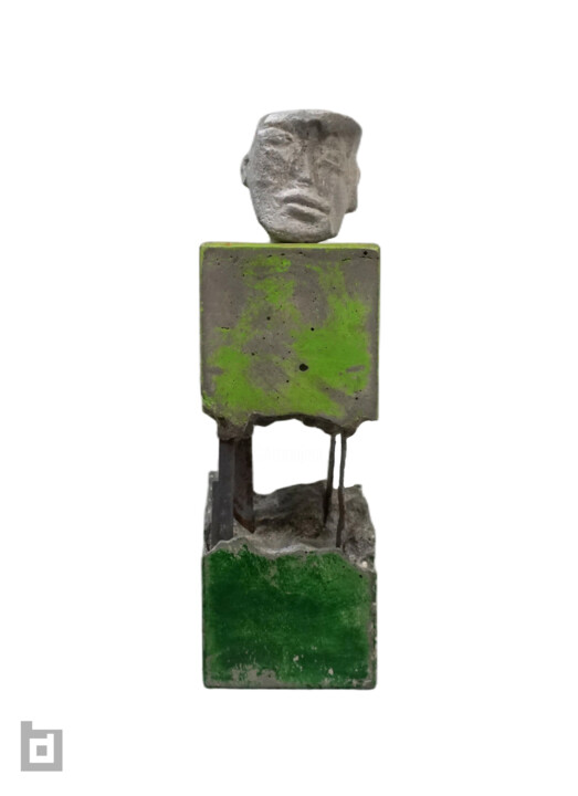 雕塑 标题为“MACKI BRUTALIST HEAD” 由Paolo Castagna (Brutalist Design), 原创艺术品, 混凝土