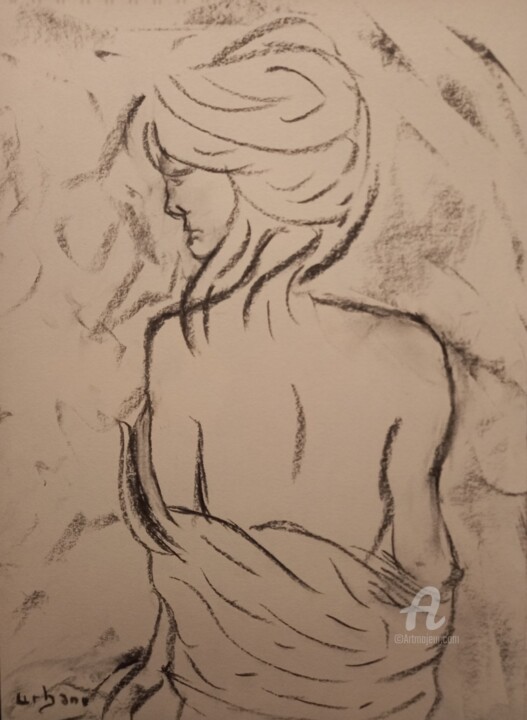 Nue au drapée Σχέδιο, 16,1x11,8 in