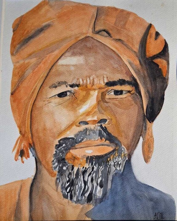 Homme au turban 绘画, 11.8x9.8 in