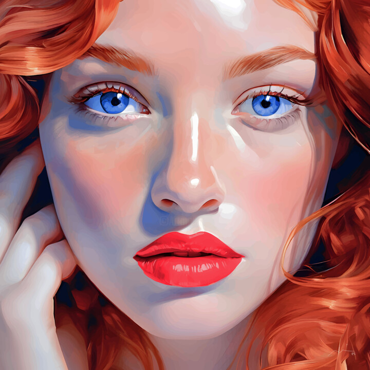 Redhead Woman Portrait Vector Series N28 数字艺术