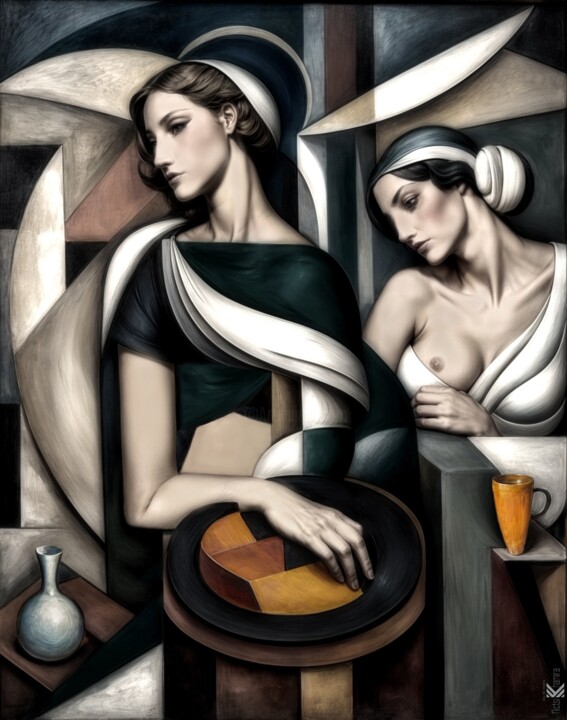 Arts numériques intitulée "JEU DE MAINS (58CM…" par Nictsi Khamira, Œuvre d'art originale, Peinture numérique