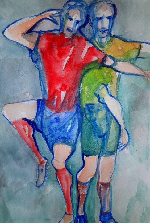 Waiting for a ball 绘画, 16.5x11.7 in