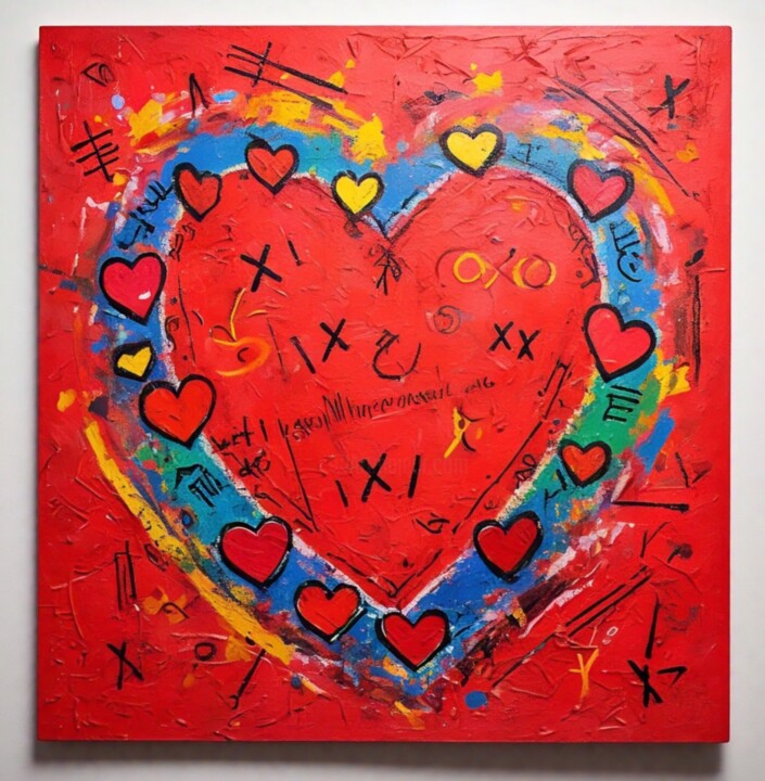 Love Graffiti IV - Not So Valentine 绘画, 9.8x9.8 in