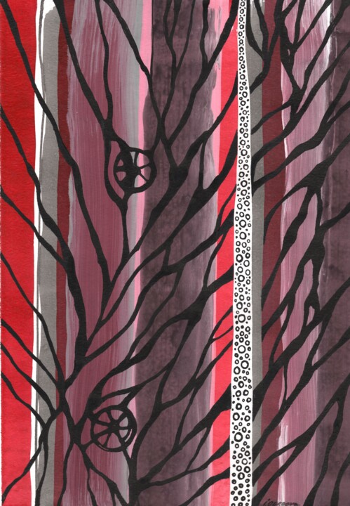 Black willow branches 绘画, 12.8x8.7 in