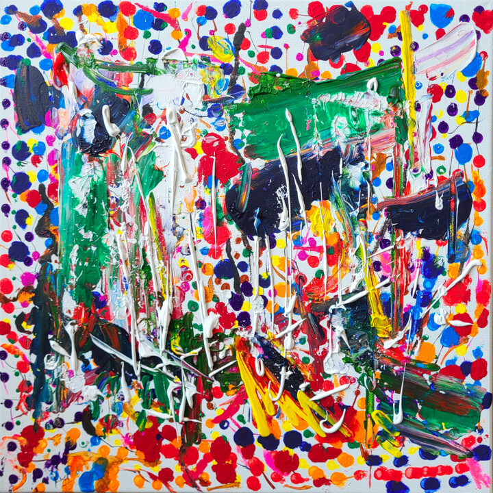 Plus de mille fragments polychromes à s’octroyer... 绘画, 15.8x15.8 in