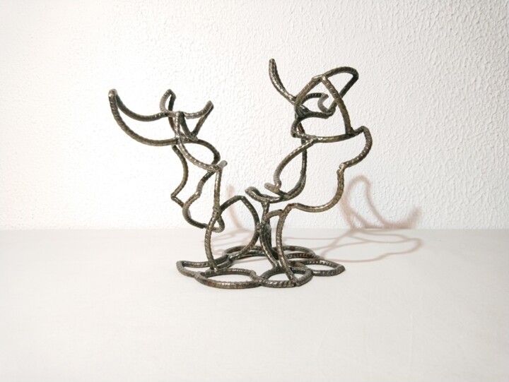 Sculpture intitulée "Welwitschia" par Olivier Laurens, Œuvre d'art originale, Métaux
