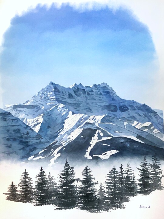 Painting titled "Grand Bol d'Air" by Barbara B., Original Artwork, Watercolor