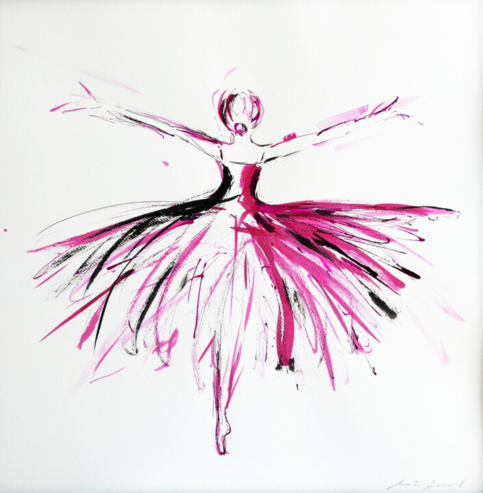 Dark Pink Картина, 19,3x19,3 in
