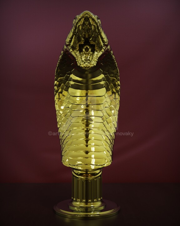 Cobra Head Statue Titanium 雕塑, 31.5x13.4 in