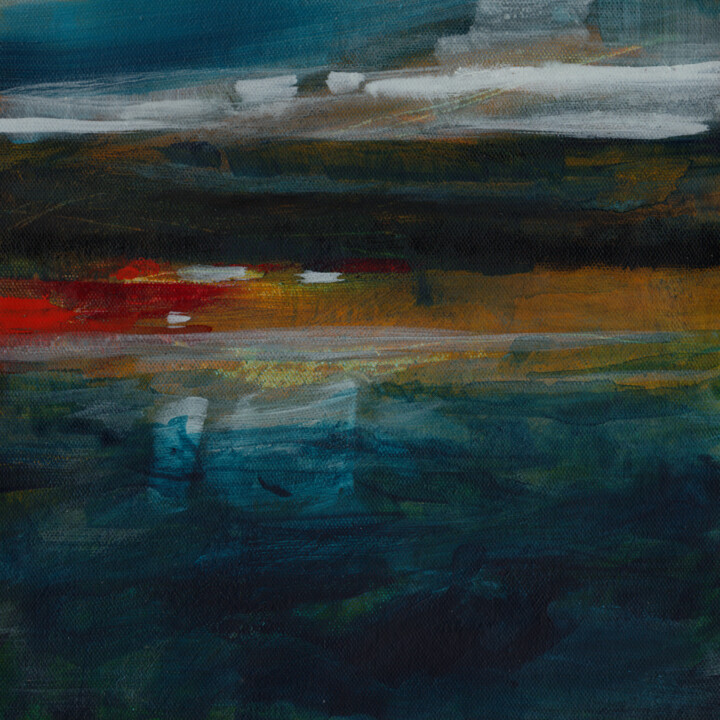 #296, acrylique sur toile, 25x25cm "carpio, carpio" Pittura, 9,8x9,8 in