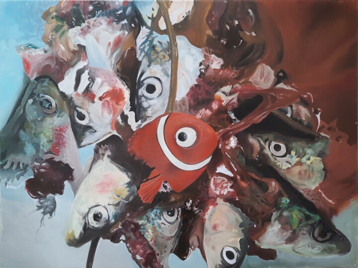 Painting titled "FINDING NEMO" by Pierro Lorenzo, Original Artwork, Oil