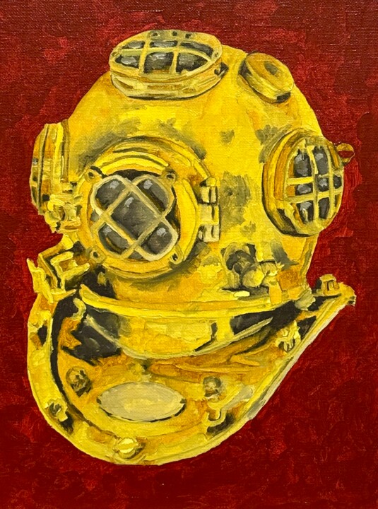 MK V Helmet 绘画, 12x9 in