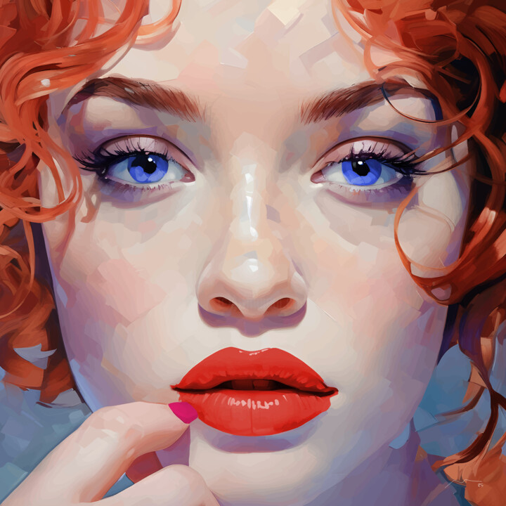 Redhead Woman Portrait Vector Series N33 数字艺术