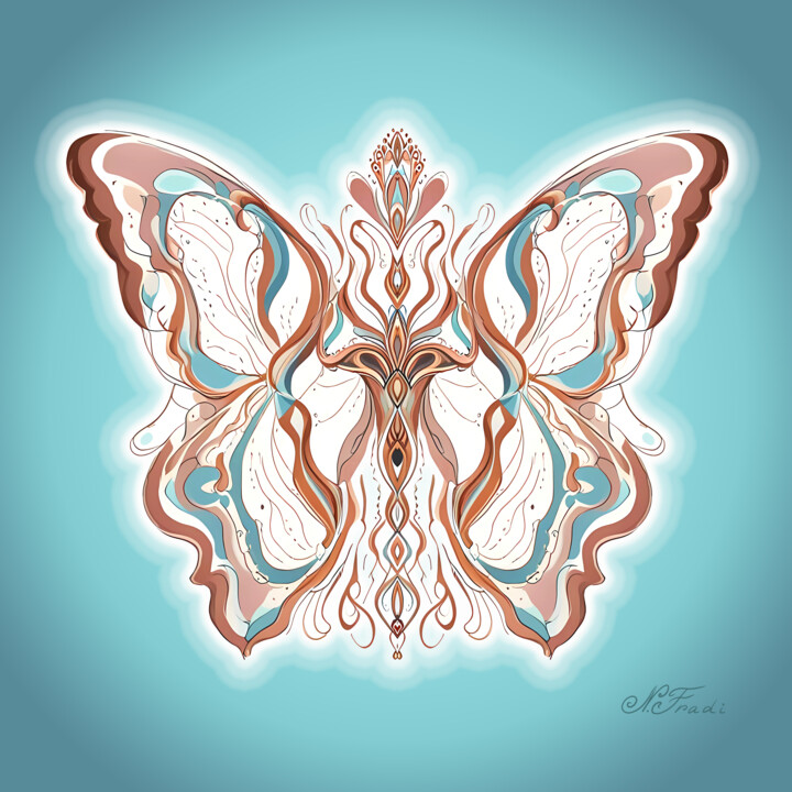 Symbol of positive changes #3. Azure Glow. 数字艺术