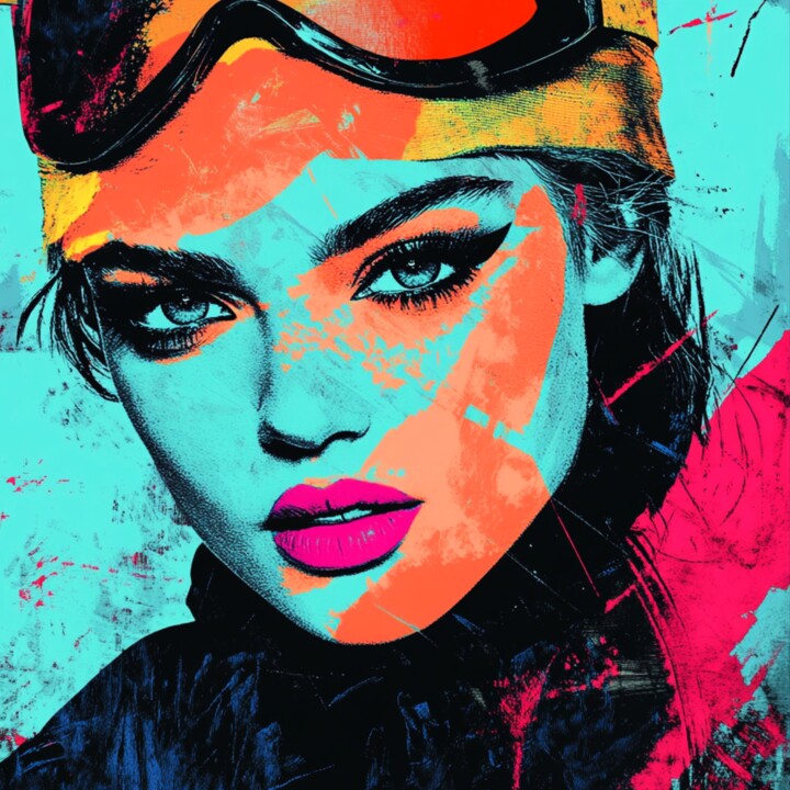 NORDIC SKI FASHION VICTIM 绘画, 19.7x19.7 in