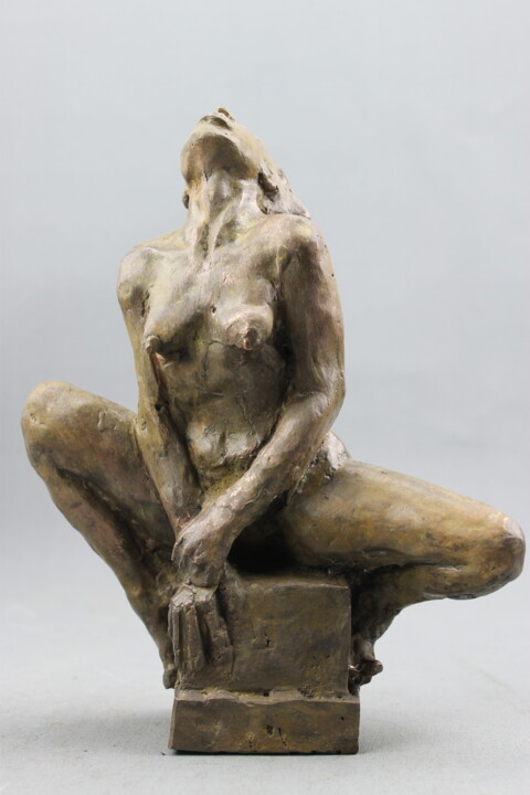 Sculpture titled "L'Averse" by Audrey Fléchet, Original Artwork, Bronze