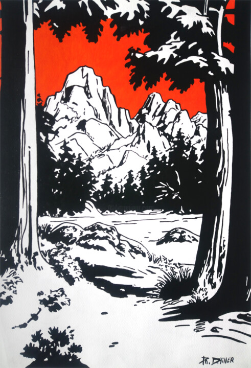 Baldy Mountain 绘画, 27.6x19.7 in