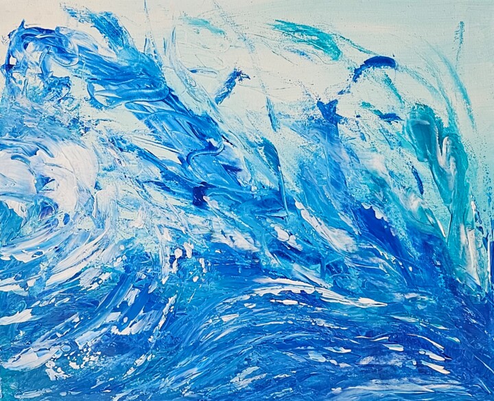 Painting titled "Tourbillon" by Sylvie Do (Dotran), Original Artwork, Acrylic Mounted on Wood Stretcher frame