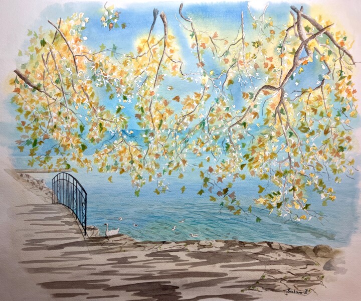 Pluie d'Automne Malarstwo, 16,1x22,1 in