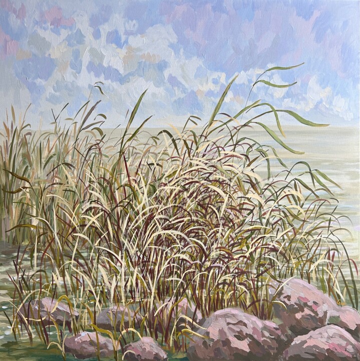 Painting titled "Tranquility II" by Gabrielė Virbickienė, Original Artwork, Acrylic Mounted on Wood Stretcher frame