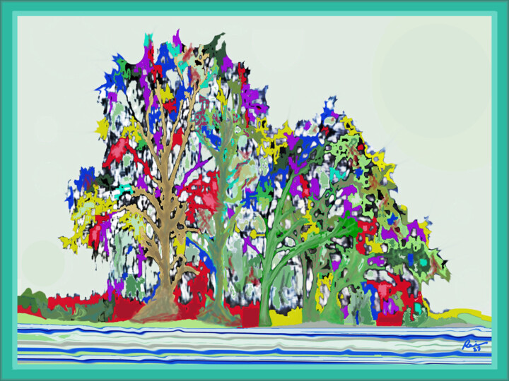 Digital Arts titled "Accidental Forest" by Phillip Reese, Original Artwork, 2D Digital Work
