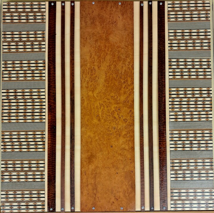 Intarsi, radica di abbonamento, legno di serpente 雕塑, 29.5x29.5 in