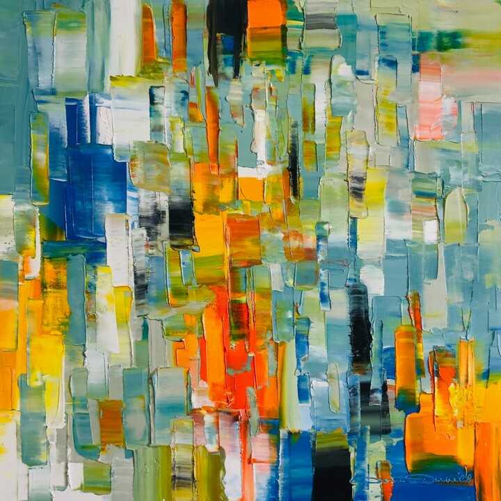 Peinture intitulée "Abstract color" par Dam Domido, Œuvre d'art originale, Huile Monté sur Châssis en bois