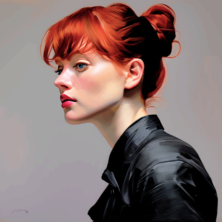 Redhead Woman Portrait Vector Series N43 数字艺术