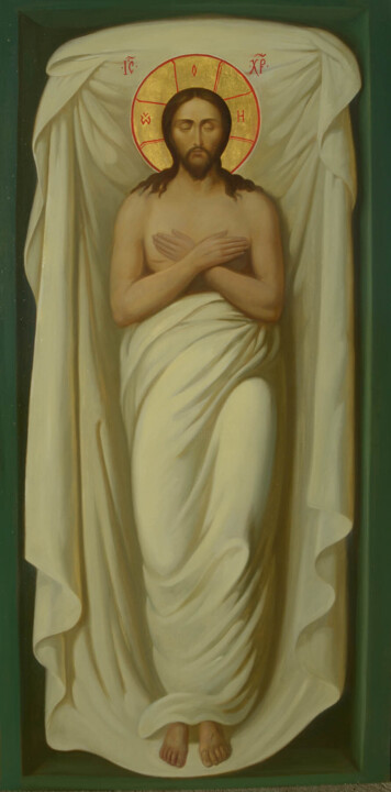 "Christ in Tomb" Schilderij, 20x10 in