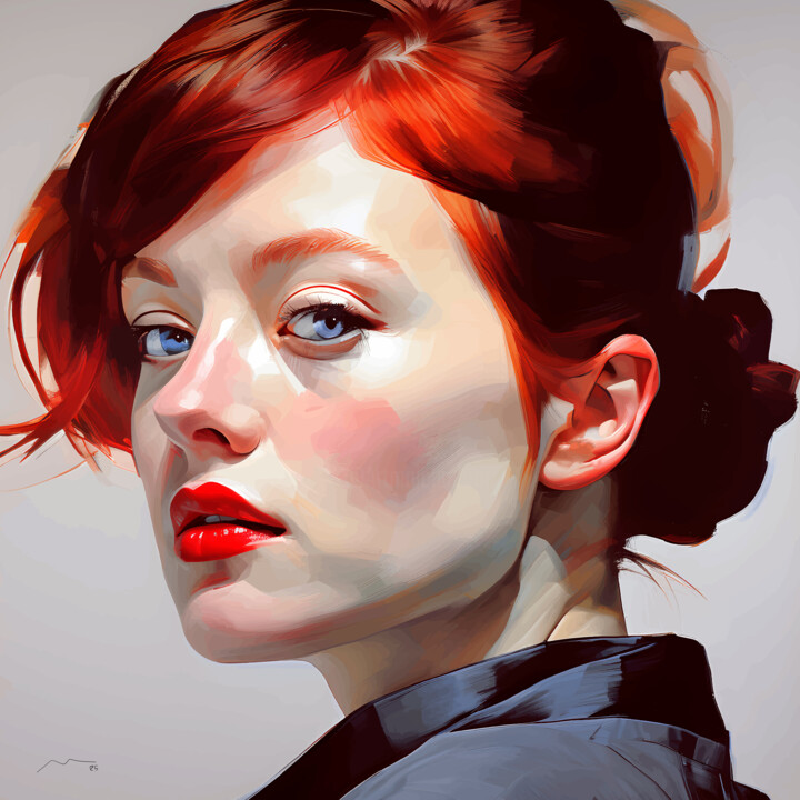 Redhead Woman Portrait Vector Series N45 数字艺术