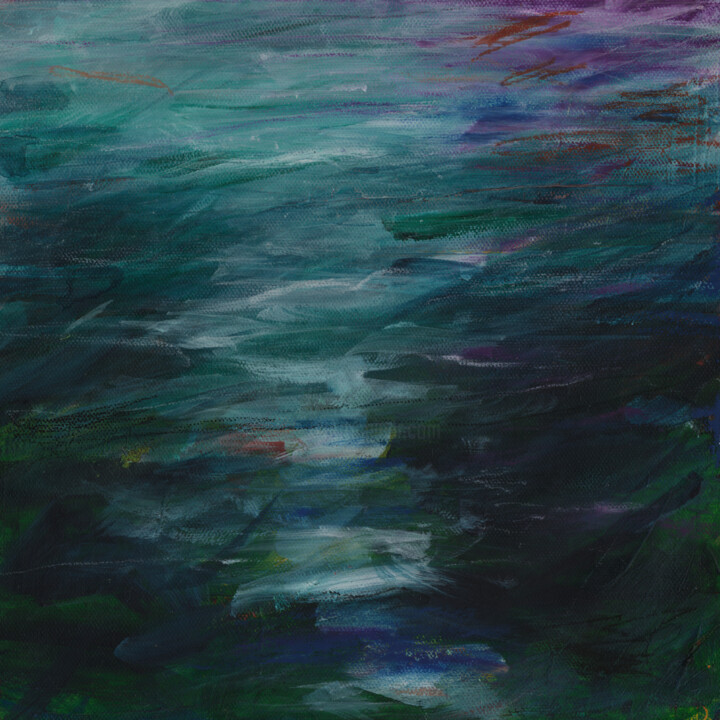 #298, acrylique sur toile, 25x25cm "II II" 绘画, 9.8x9.8 in