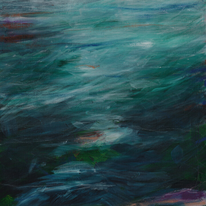#299, acrylique sur toile, 25x25cm "II II" Malarstwo, 9,8x9,8 in