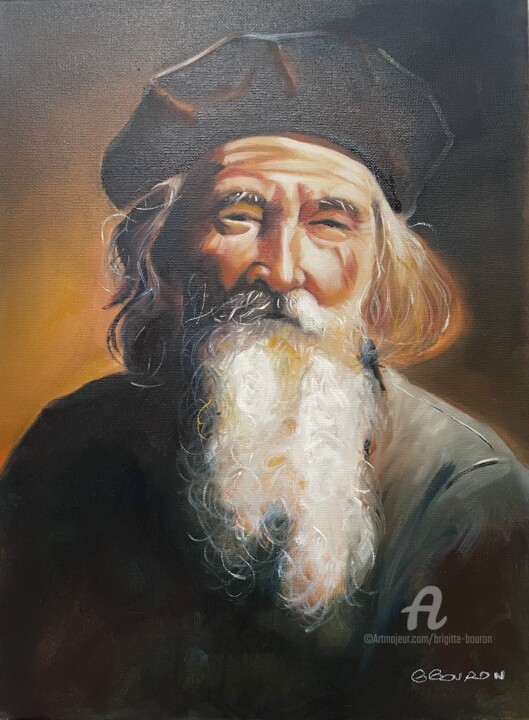 Portrait du vieil homme 绘画, 15.8x11.8 in
