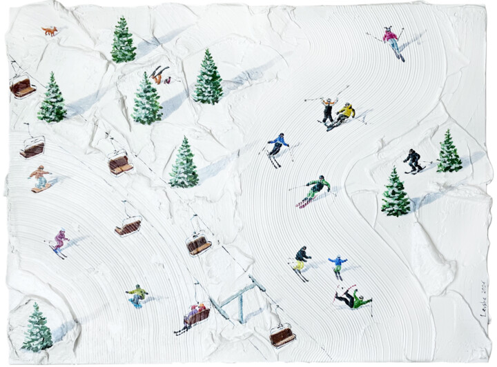 I love skiing 绘画, 23.6x31.5 in