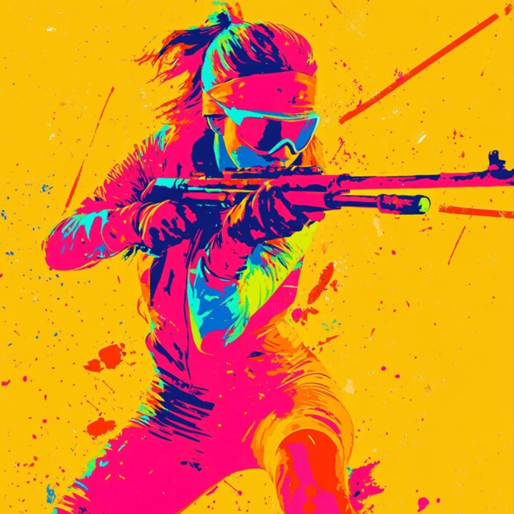 BIATHLON WOMAN Tablo, 19,7x19,7 in